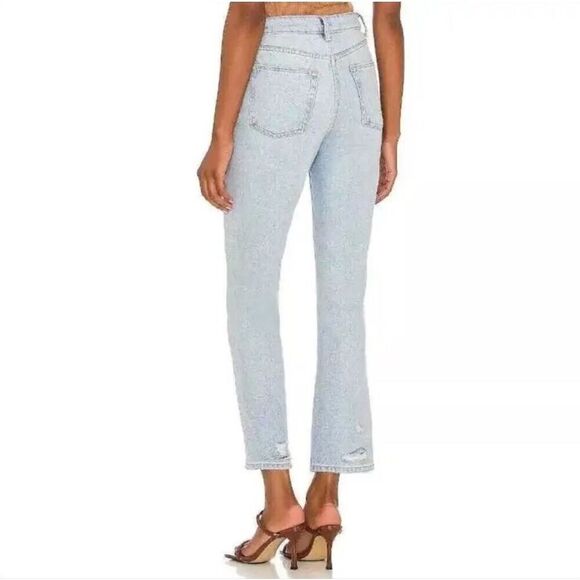 Lovers + Friends Reece High Rise Rigid Slim Straight Jeans In Palms 28 - Picture 4 of 15